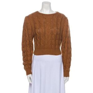 MUSIER Paris Cable Knit Sweater - Tan - Size 36 US 6